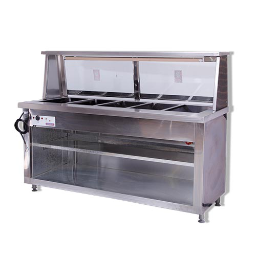 6 Division Bain Marie With Glass (Floor Standing)