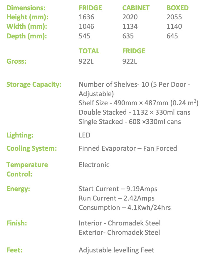 Double Door Sliding FULL Display Fridge – FS1140 2 Double Door Sliding FULL Display Fridge – FS1140 - Image 2